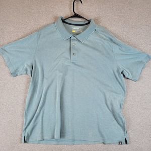 Eddie Bauer Travex Shirt Adult 2XL XXL Blue Collared Short Sleeve Button Mens